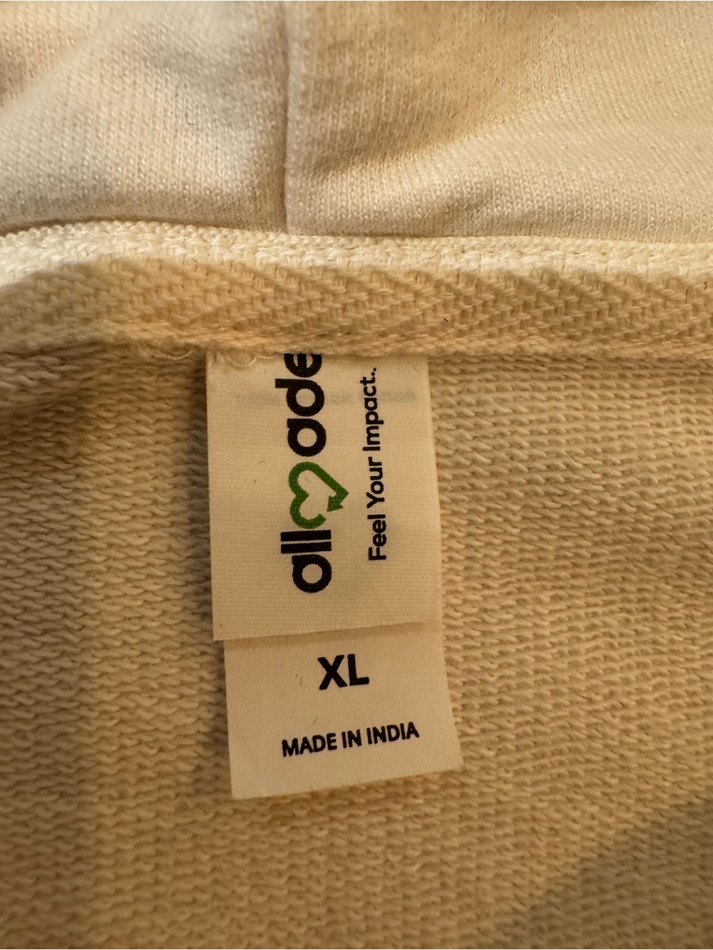NWOT Organic French Terry Pullover Cream Hoodie for WORLD TURTLE DAY! Men's XL🐢 - Picture 7 of 9